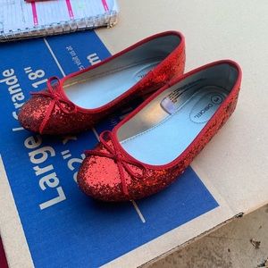 Red sparkle shoes